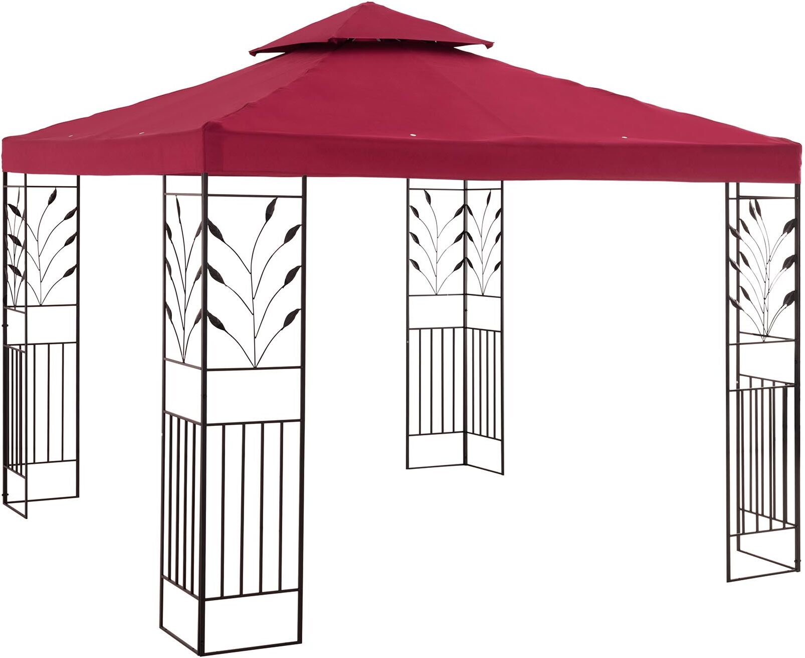 Uniprodo Gartenpavillon - 3 x 3 m - 180 g/m² - weinrot 10250038