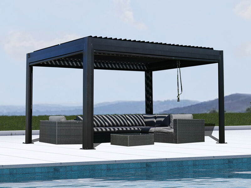 Dancover Bioklimatische Pergola pavillon San Pablo, 3x4m, schwarz