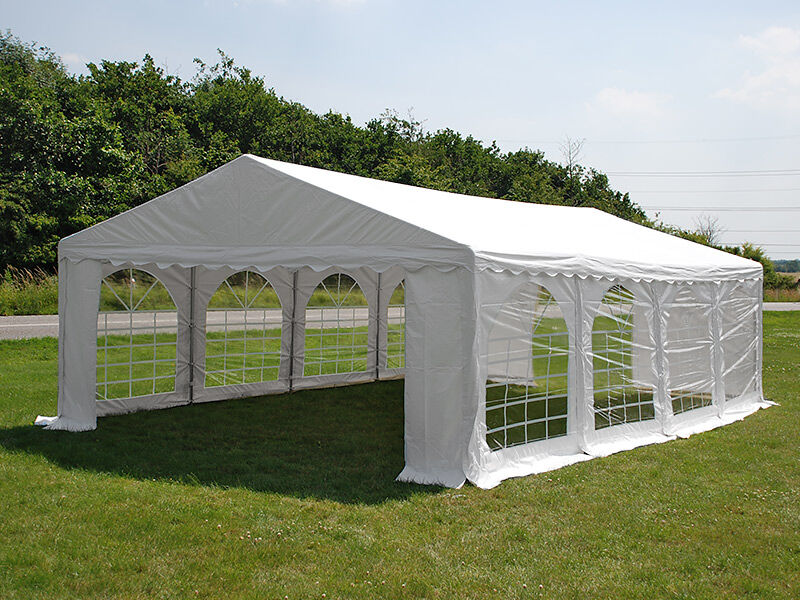 Dancover Partyzelt Festzelt Original 5x8m PVC, Weiß