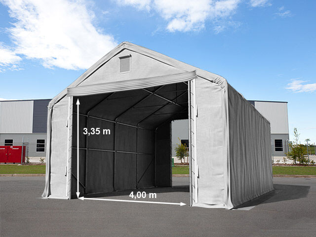 TOOLPORT Zelthalle 6x8m PVC 720 g/m² grau wasserdicht Industriezelt