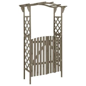 vidaXL Pergola med låge 116x40x204 cm grå massivt grantræ