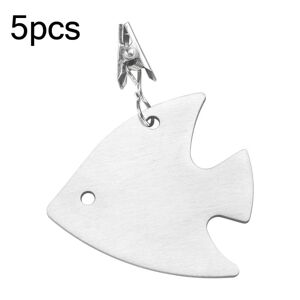 shopnbutik 5pcs Stainless Steel Tablecloth Clip Windproof Tablecloth Weights Hanger(Sea Fish TCC0010C)