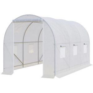 Rootz Living Rootz Drivhus - Walk in Drivhuse - Udendørs Poly Tunnel - Galvaniseret stålramme - Hvid - 3,5L x 2W x 2H m