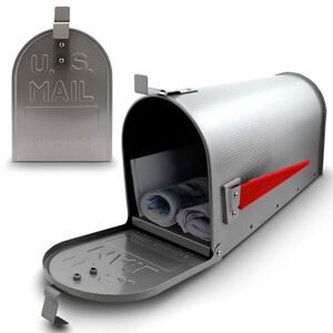 b2m Amerikansk postkasse til breve, presse, aviser, sølv, med flag