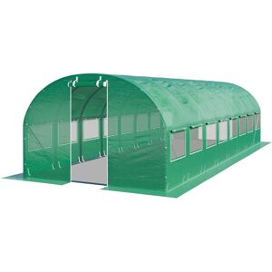 TOOLPORT Tunneldrivhus Drivhus 3x8m stabilt & holdbart med vindue - 180 g/m² tyk PE-presenning grøn transparent