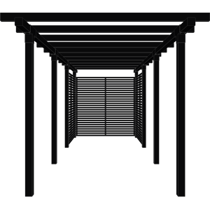 Plus A/S Plus Dobbelt pergola 3 moduler inkl. Tokyo hegn - 664x238x218 - 179099-15