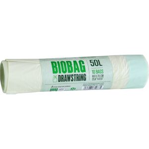 BioBag Affaldsposer Biobaseret M/snøre 50l, 60x70cm, Grøn