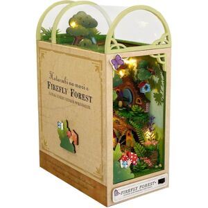 Træ 3d DIY Book Nook Miniature Kit Firefly Forest Decor