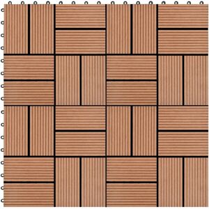 vidaXL terrassefliser 11 stk. WPC 30 x 30 cm 1 m2 brun