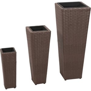 vidaXL plantekrukker 3 stk. polyrattan brun