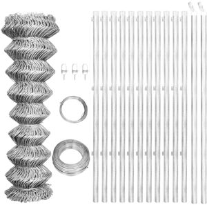 vidaXL fletvævshegn med stolper galvaniseret stål 25 x 1 m sølvfarvet