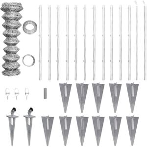 vidaXL fletvævshegn med stolpespyd galvaniseret stål 25 x 0,8 m