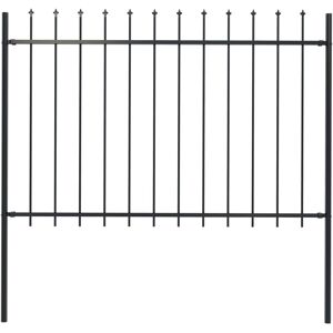 vidaXL havehegn med spydtop 1,7 x 1,2 m stål sort