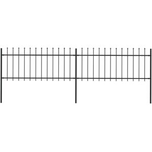 vidaXL havehegn med spydtop 3,4 x 0,8 m sort stål