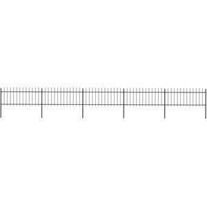 vidaXL havehegn med spydtop 8,5 x 0,8 m sort stål