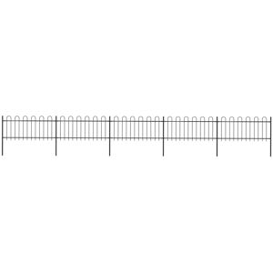 vidaXL havehegn med buet top 8,5 x 0,8 m sort stål