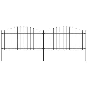 vidaXL havehegn med spydtop (1,25-1,5) x 3,4 m sort stål