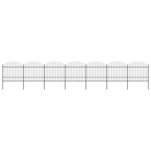 vidaXL havehegn med spydtop (1,5-1,75) x 11,9 m sort stål