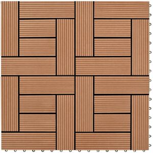 vidaXL terrassefliser 22 stk. 30 x 30 cm 2 m2 WPC brun