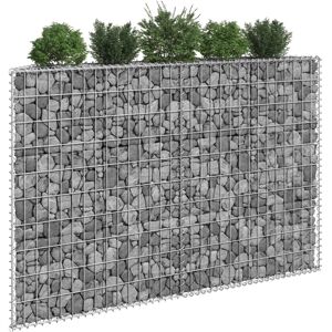 vidaXL gabion-højbed 150x20x100 cm trapezformet galvaniseret stål