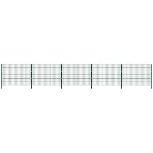 vidaXL hegnspaneler med stolper 8,5 x 1,2 m jern grøn
