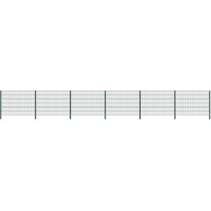 vidaXL hegnspaneler med stolper 10,2 x 1,2 m jern grøn
