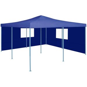 vidaXL foldbar pavillon med 2 sidevægge 5x5 m blå