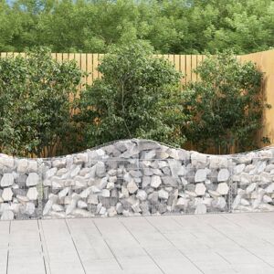 vidaXL buede gabionkurve 2 stk. 200x30x60/80 cm galvaniseret jern