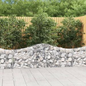 vidaXL buede gabionkurve 3 stk. 200x30x60/80 cm galvaniseret jern