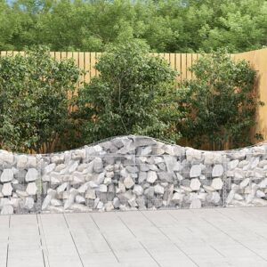 vidaXL buede gabionkurve 8 stk. 200x30x60/80 cm galvaniseret jern