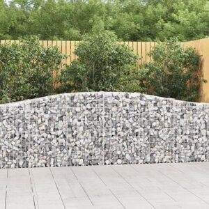 vidaXL buede gabionkurve 6 stk. 400x30x80/100 cm galvaniseret jern