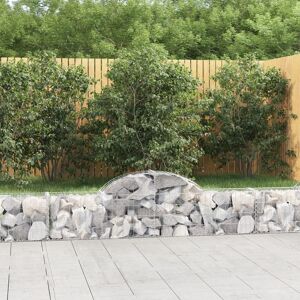 vidaXL buede gabionkurve 3 stk. 200x30x40/60 cm galvaniseret jern