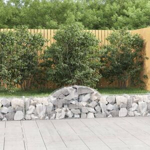 vidaXL buede gabionkurve 4 stk. 200x30x40/60 cm galvaniseret jern