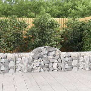 vidaXL buede gabionkurve 9 stk. 200x30x60/80 cm galvaniseret jern