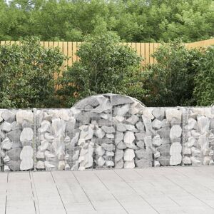 vidaXL buede gabionkurve 5 stk. 200x30x80/100 cm galvaniseret jern