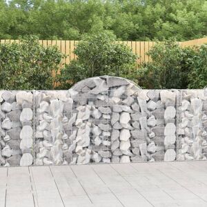 vidaXL buede gabionkurve 50 stk. 200x30x100/120 cm galvaniseret jern