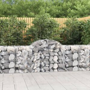 vidaXL buede gabionkurve 5 stk. 200x50x80/100 cm galvaniseret jern