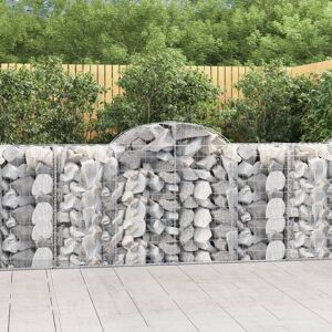 vidaXL buede gabionkurve 4 stk. 200x50x100/120 cm galvaniseret jern