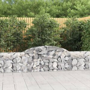 vidaXL buede gabionkurve 25 stk. 300x30x60/80 cm galvaniseret jern