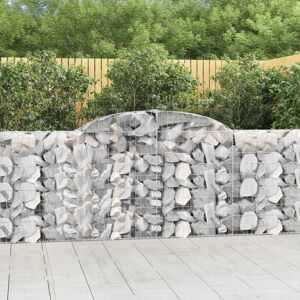 vidaXL buede gabionkurve 15 stk. 300x30x100/120 cm galvaniseret jern