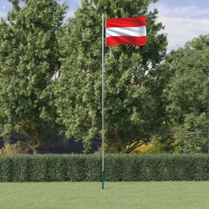 vidaXL Østrig flag og flagstang 6,23 m aluminium