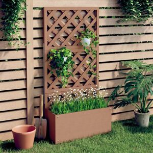 vidaXL espalier med plantekasse 65x33x135 cm WPC brun