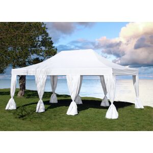 Dancover Foldetelt Flextents Easy Up Pavillon Pro 4x6m Hvid, Inkl. 8 Pyntegardiner