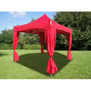 Dancover Foldetelt Flextents Easy Up Pavillon Pro 3x3m Rød, Inkl. 4 Pyntegardiner