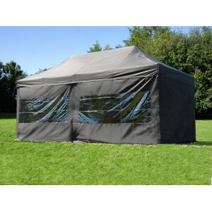 Dancover Foldetelt Flextents Easy Up Pavillon Pro 3x6m Sort, Brandhæmmende, Inkl. 6 Sider