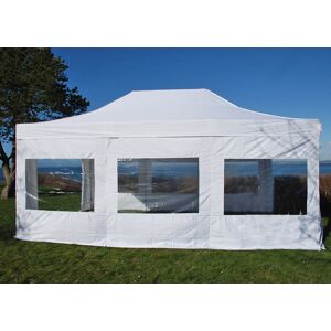 Dancover Foldetelt Flextents Easy Up Pavillon Pro 4x6m Hvid, Brandhæmmende, Inkl. 8 Sider