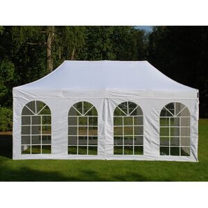 Dancover Besøgstelt Flextents Easy Up Pavillon Steel 3x6m Hvid, Inkl. 4 Sider Og 1 Panorama Skillevæg