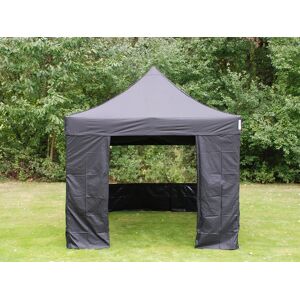 Dancover Foldetelt Flextents Easy Up Pavillon Steel 3x3m Sort, Inkl. 4 Sider