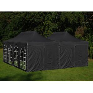 Dancover Foldetelt Flextents Easy Up Pavillon Steel 6x6m Sort, Inkl. 8 Sider