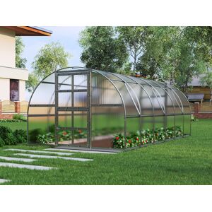 Dancover Drivhus Polycarbonat Titan Arch 320, 18m², 3x6m, Sølv